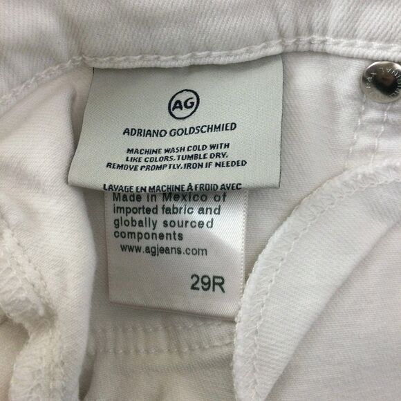 AG Adriano Goldschmied Womens Farrah High Rise Skinny Ankle Denim Jeans White 29 - Picture 10 of 11